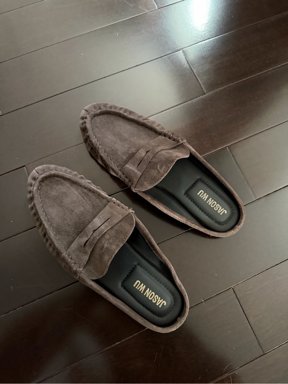 JASON WU Women Slip Mule Loafers Brown Suede 9.5